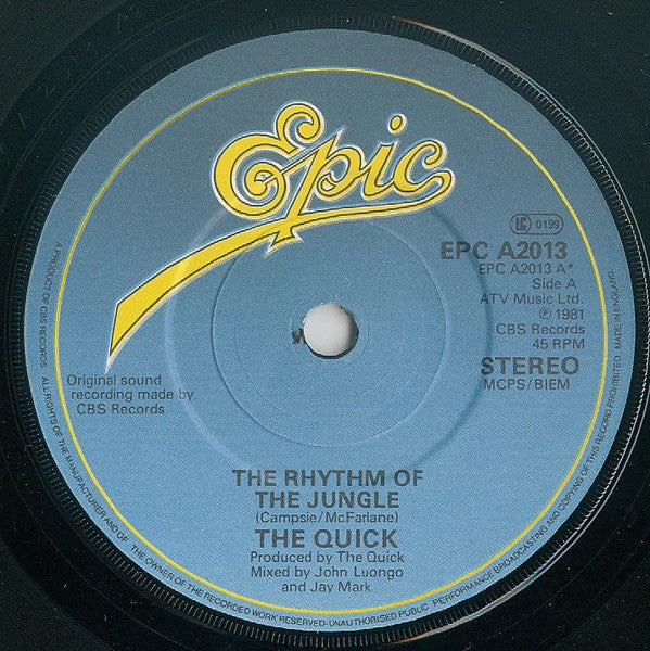The Quick : The Rhythm Of The Jungle (7", Single)