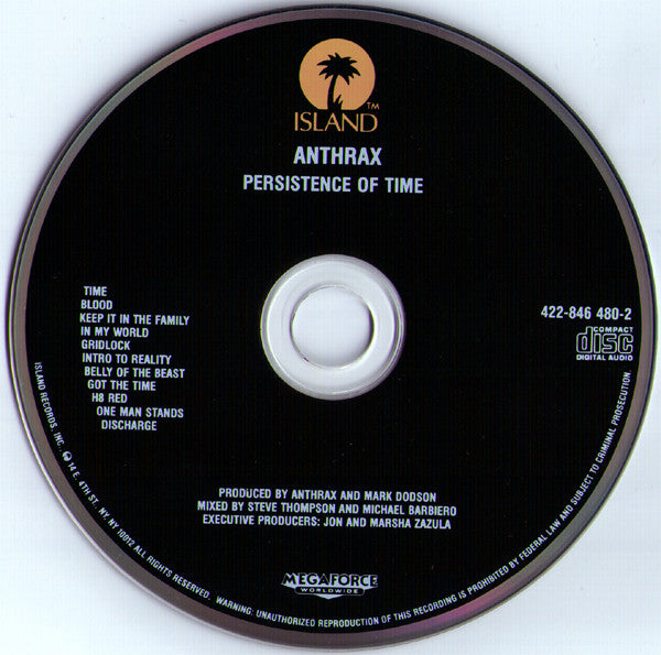 Anthrax : Persistence Of Time (CD, Album, RE)