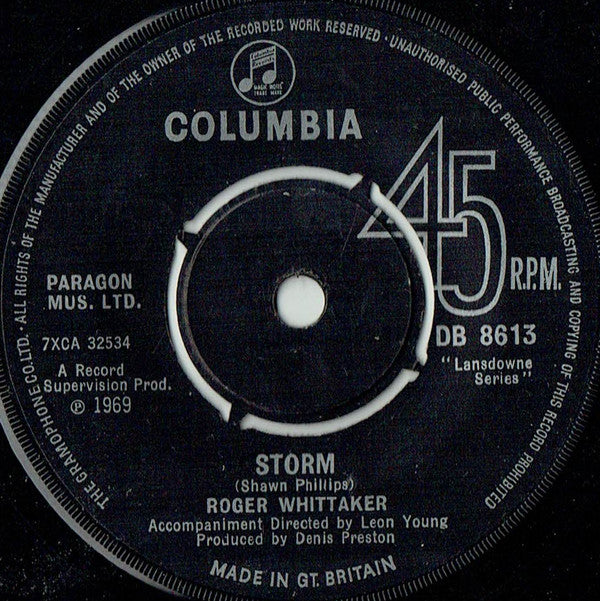 Roger Whittaker : Durham Town (The Leavin') (7", Pus)