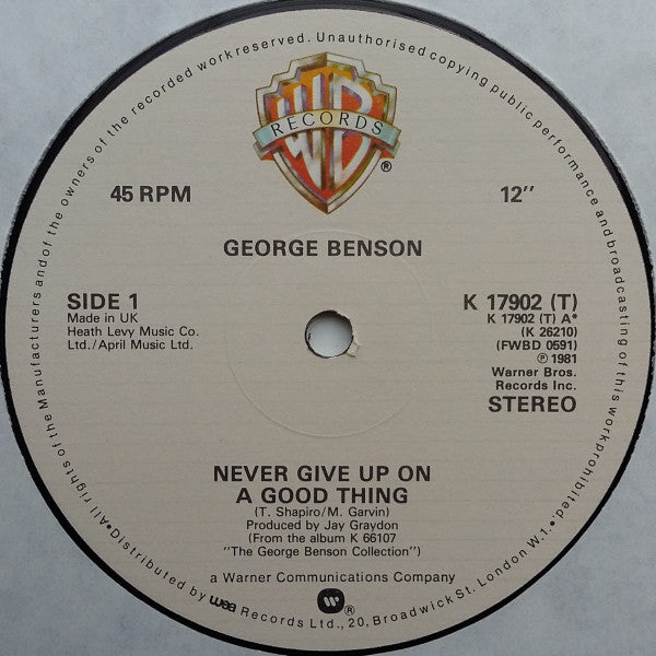 George Benson : Never Give Up On A Good Thing (12", Com)