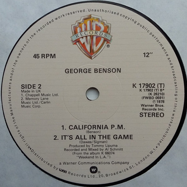 George Benson : Never Give Up On A Good Thing (12", Com)