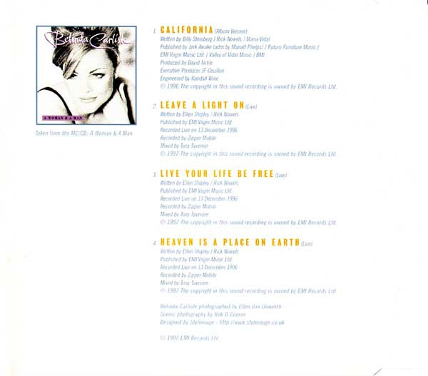 Belinda Carlisle : California (CD, Single)