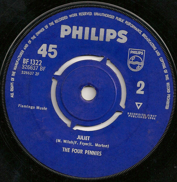 The Four Pennies : Tell Me Girl (What Are You Gonna Do) (7", Single, 4-p)