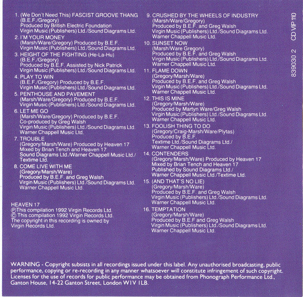 Heaven 17 : The Best Of Heaven 17 (CD, Comp, RE)