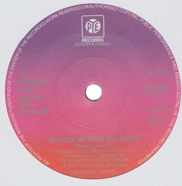 The DeFranco Family Featuring Tony DeFranco : Save The Last Dance For Me (7", Promo)