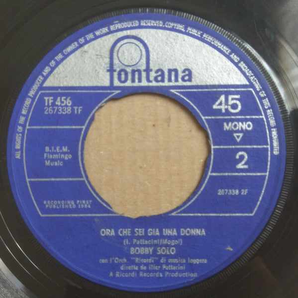 Bobby Solo : Una Lacrima Sul Viso (7", Single, Mono)
