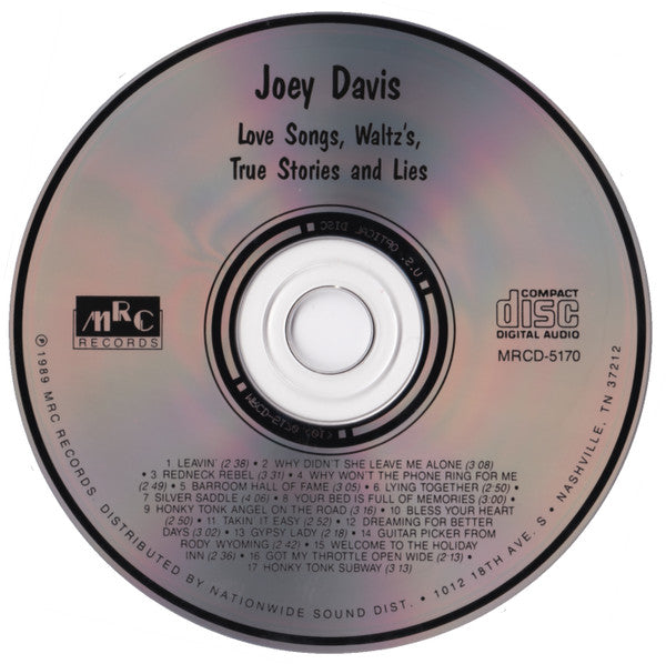 Joey Davis (2) : Love Songs, Waltz's, True Stories And Lies (CD, Album)