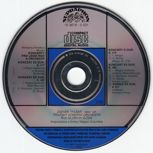 Wolfgang Amadeus Mozart - Zdeněk Tylšar, Prague Chamber Orchestra : Horn Concertos (Concert Rondo) (CD, Album)