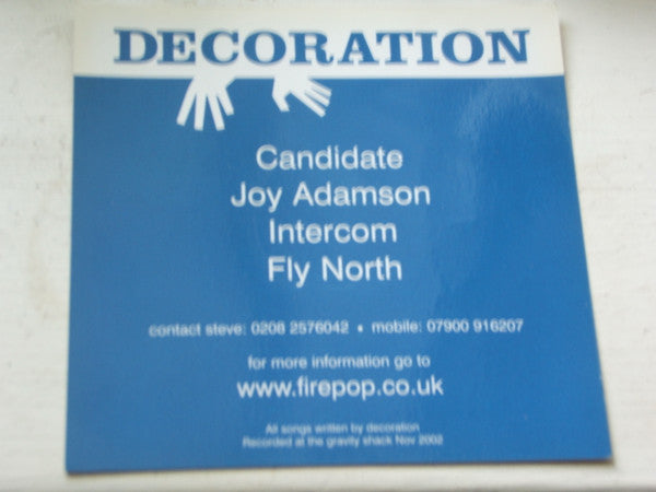 Decoration : The Thomas Pink Session (CDr, Single)