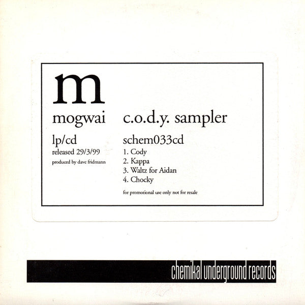 Mogwai - C.O.D.Y. Sampler (CD) (Very Good Plus (VG)) - DaddyPop