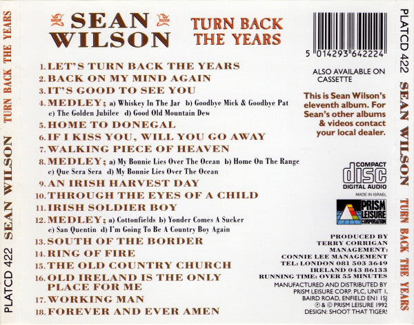 Sean Wilson : Turn Back The Years (CD, Album)