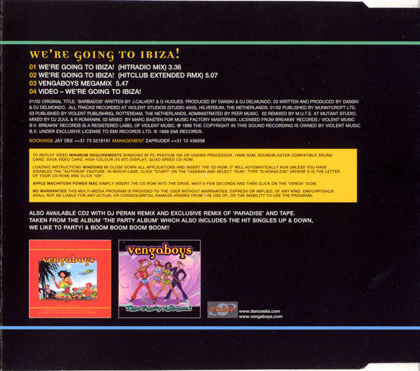 Vengaboys : We're Going To Ibiza! (CD, Single, Enh, CD1)
