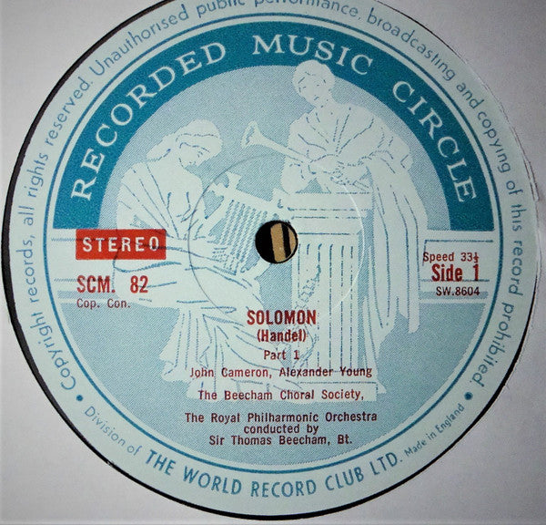 Georg Friedrich Händel, Sir Thomas Beecham Conducting Royal Philharmonic Orchestra : Solomon (2xLP, Album, RE)
