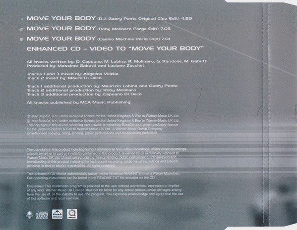 Eiffel 65 : Move Your Body (CD, Single, Enh)