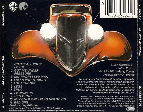 ZZ Top : Eliminator (CD, Album, RE)