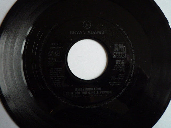 Bryan Adams : (Everything I Do) I Do It For You (Single Version) (7", Single, Jukebox, Bla)