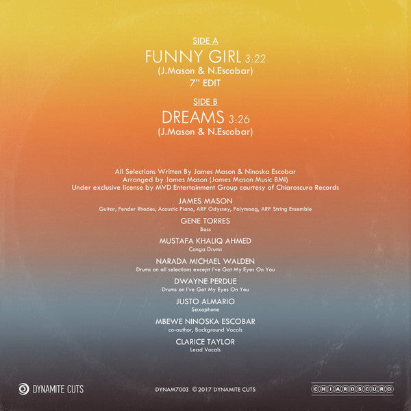 James Mason Featuring Clarice Taylor : Funny Girl / Dreams (7", Ltd)