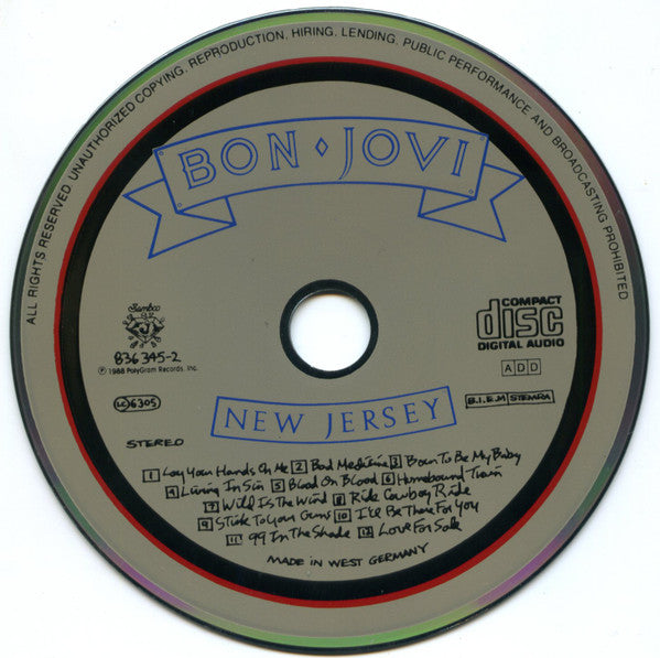 Bon Jovi : New Jersey (CD, Album, RP)
