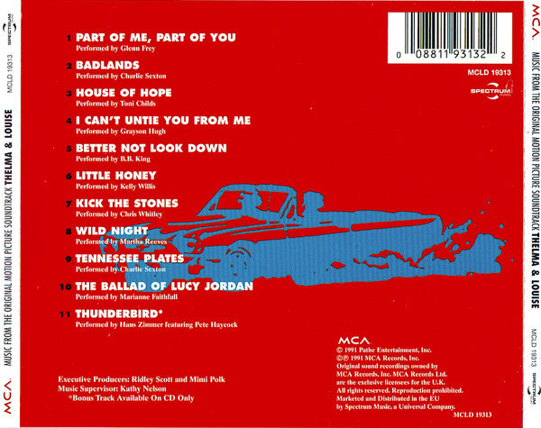 Various : Thelma & Louise - Music From The Original Motion Picture Soundtrack (CD, Album, May)