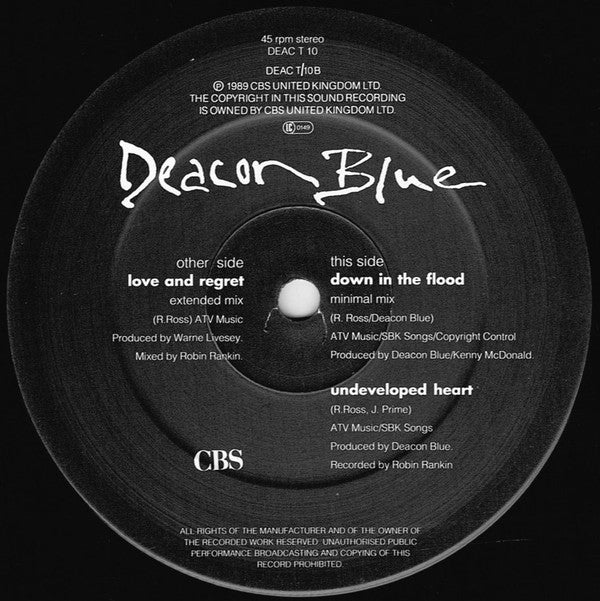 Deacon Blue : Love And Regret (12", Single)