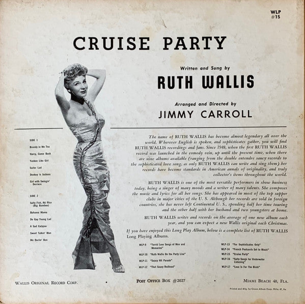 Ruth Wallis : Cruise Party (LP, Mono)