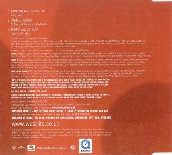 Westlife : Uptown Girl (CD, Single, Enh)