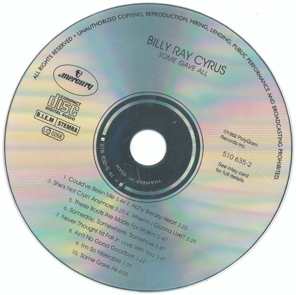 Billy Ray Cyrus : Some Gave All (CD, Album)
