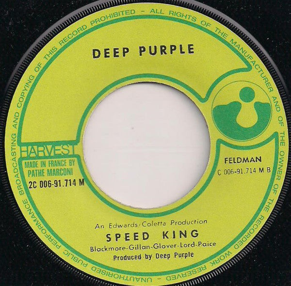 Deep Purple : Black Night (7", Single)