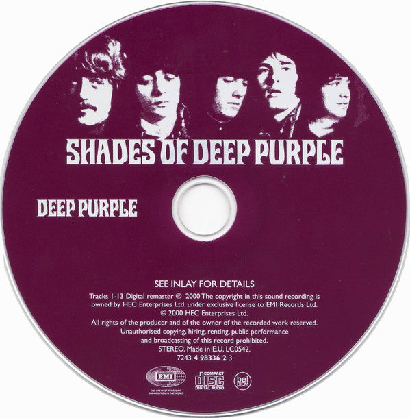 Deep Purple : Shades Of Deep Purple (CD, Album, RE, RM, RP)