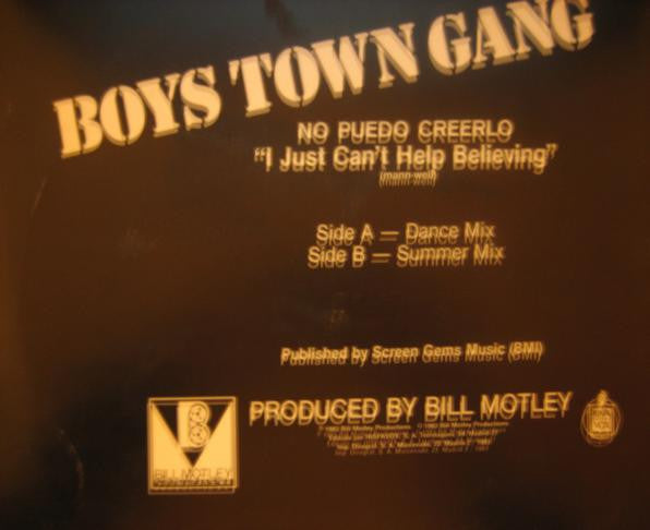 Boys Town Gang : I Just Can't Help Believing (12", Maxi)