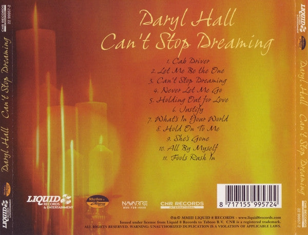 Daryl Hall : Can't Stop Dreaming (CD, Album)