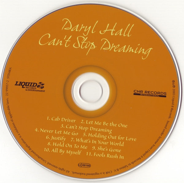 Daryl Hall : Can't Stop Dreaming (CD, Album)