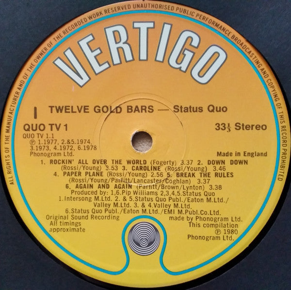 Status Quo : 12 Gold Bars Volume I+I (2xLP, Comp, Gat)