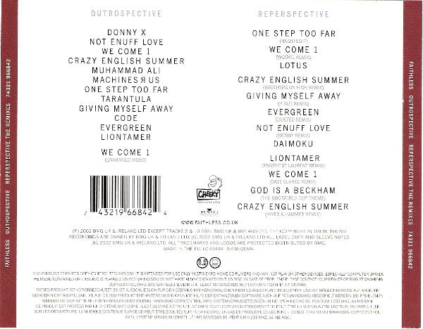 Faithless : Outrospective / Reperspective (The Remixes) (CD, Album, Enh + CD, Comp)