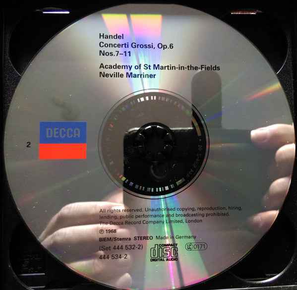 Georg Friedrich Händel - The Academy Of St. Martin-in-the-Fields, Sir Neville Marriner : Concerti Grossi, Op. 3 & Op. 6 (3xCD, Comp, RE, RM)