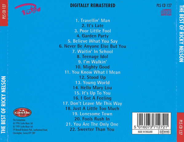 Ricky Nelson (2) : The Best Of Ricky Nelson (CD, Comp)
