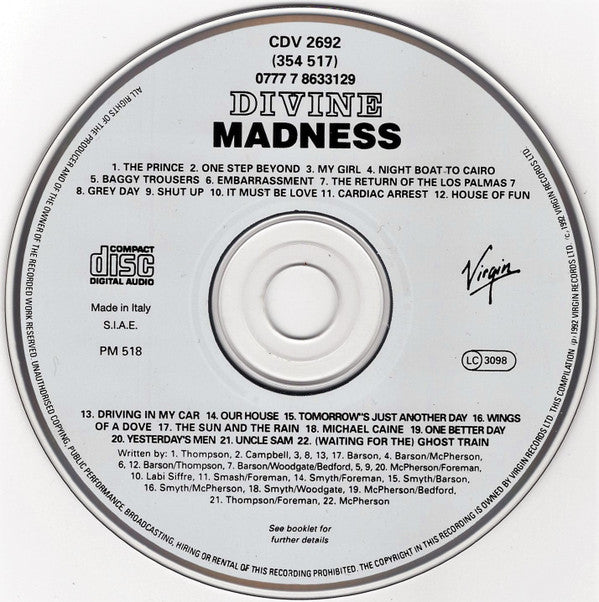 Madness : Divine Madness (CD, Comp)
