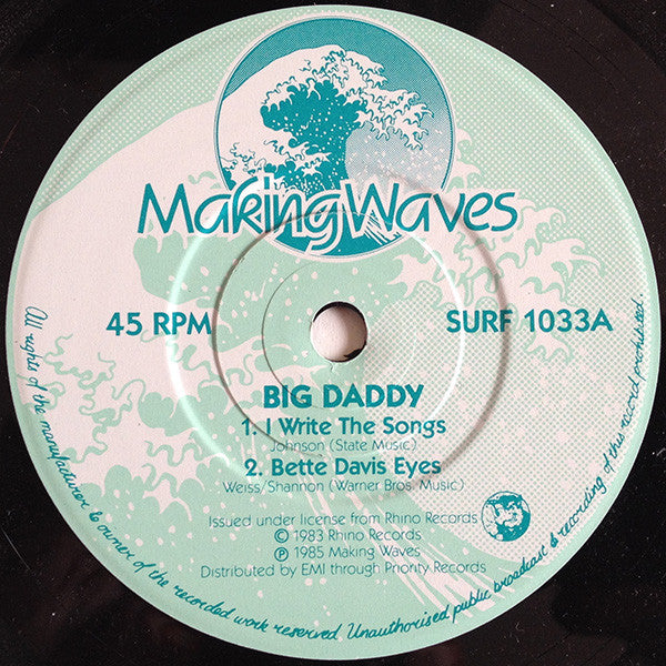 Big Daddy : Dancing In The Dark / I Write The Songs (7", EP)