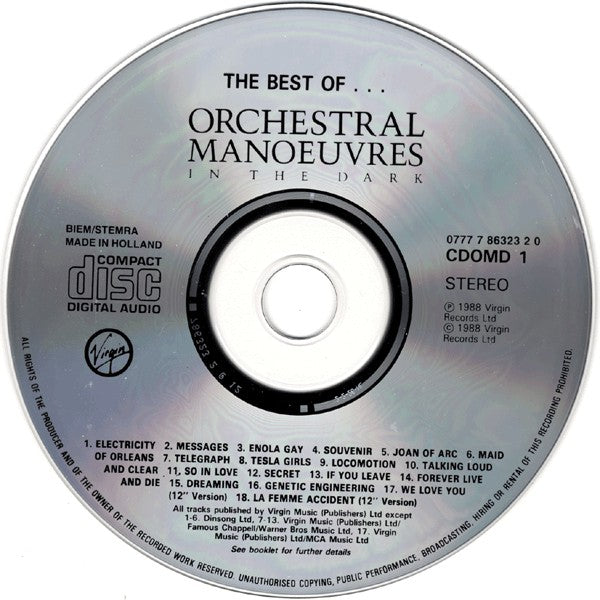 Orchestral Manoeuvres In The Dark : The Best Of OMD (CD, Comp, RE, RP)