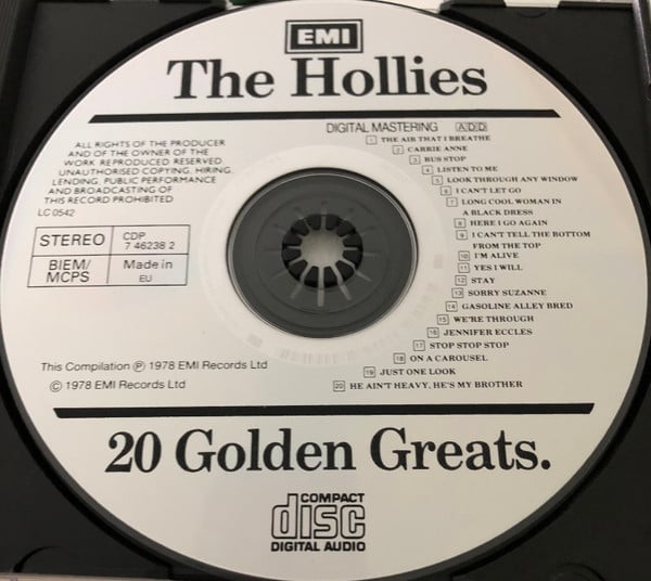 The Hollies : 20 Golden Greats (CD, Comp, RE, RM)