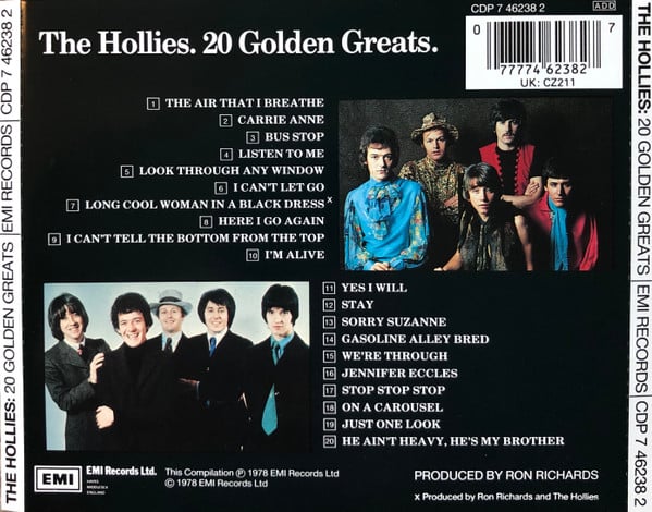 The Hollies : 20 Golden Greats (CD, Comp, RE, RM)