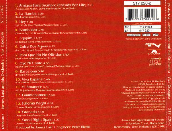 Orchester James Last : Viva España (CD, Album)