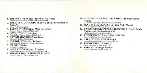 The London Starlight Orchestra & Singers : Love Songs From The Movies (CD)