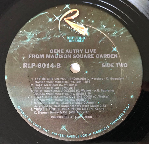 Gene Autry : Live From Madison Square Garden (LP)