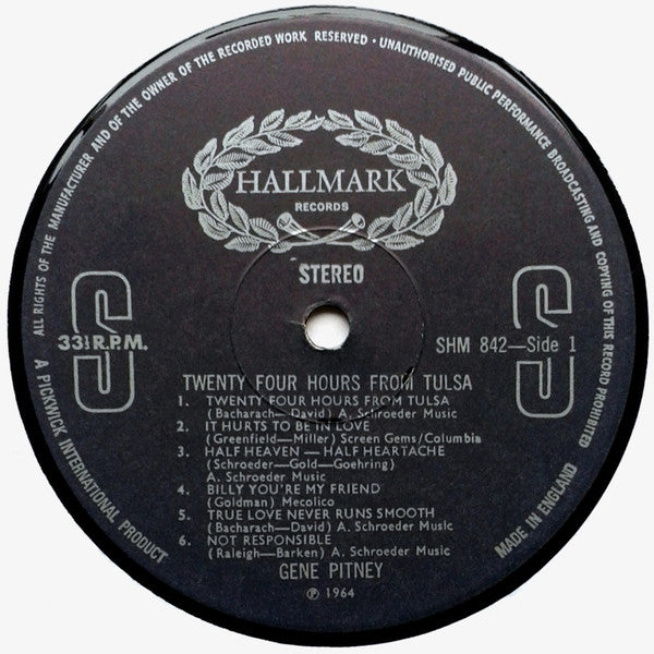 Gene Pitney : 24 Hours From Tulsa (LP, Comp, Gre)
