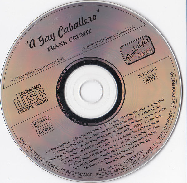 Frank Crumit : A Gay Caballero (CD, Comp)