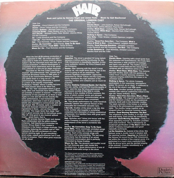 Hair Original London Cast - Hair (LP) (Good Plus (G)) - DaddyPop
