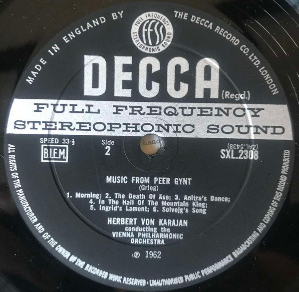 Pyotr Ilyich Tchaikovsky, Edvard Grieg, Herbert von Karajan, Wiener Philharmoniker : Nutcracker Suite / Music From Peer Gynt (LP, RP)