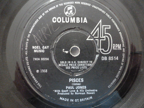 Paul Jones : Aquarius (7", Single, 4 P)