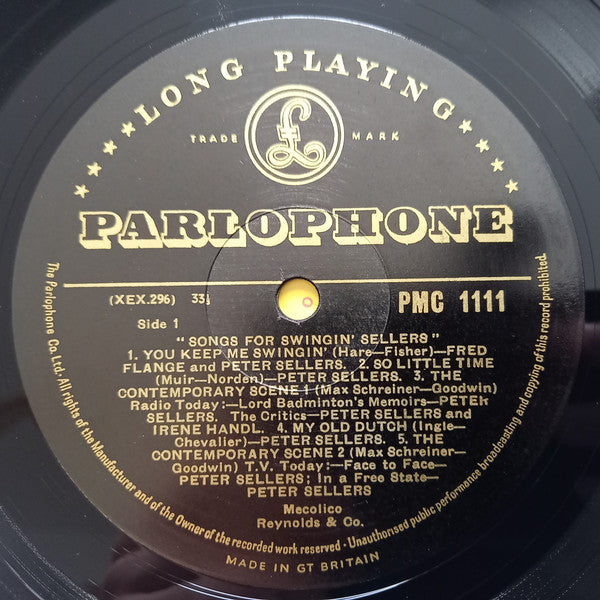 Peter Sellers - Songs For Swingin Sellers (LP) (Very Good Plus (VG)) - DaddyPop